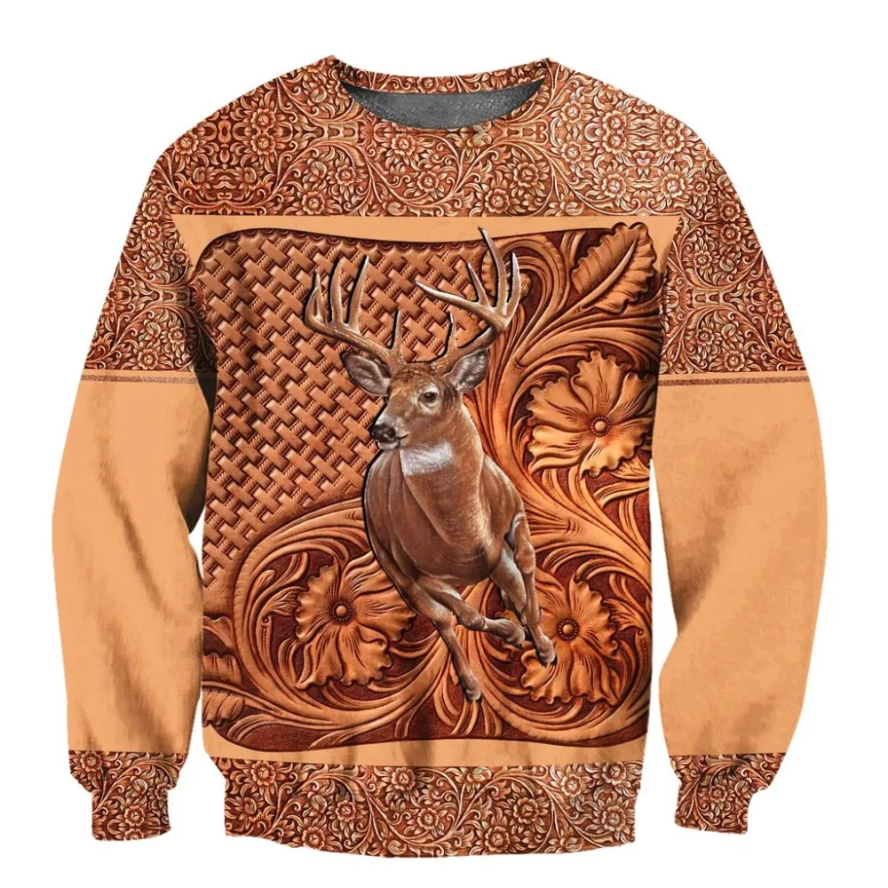 Beauitful Deer 3D All Over Printed Sweatshirt New Fashion Autumn Hoodies Unisex Harajuku Casual Zipper Hoodies WY0151