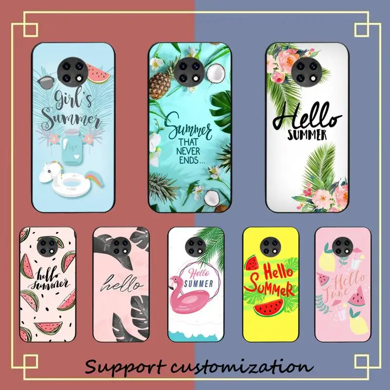 

Hello Cool Summer Beach Sea Phone Case For Xiaomi Redmi Note 8A 7 5 Note 8pro 8T 9Pro TPU Coque for note 6pro