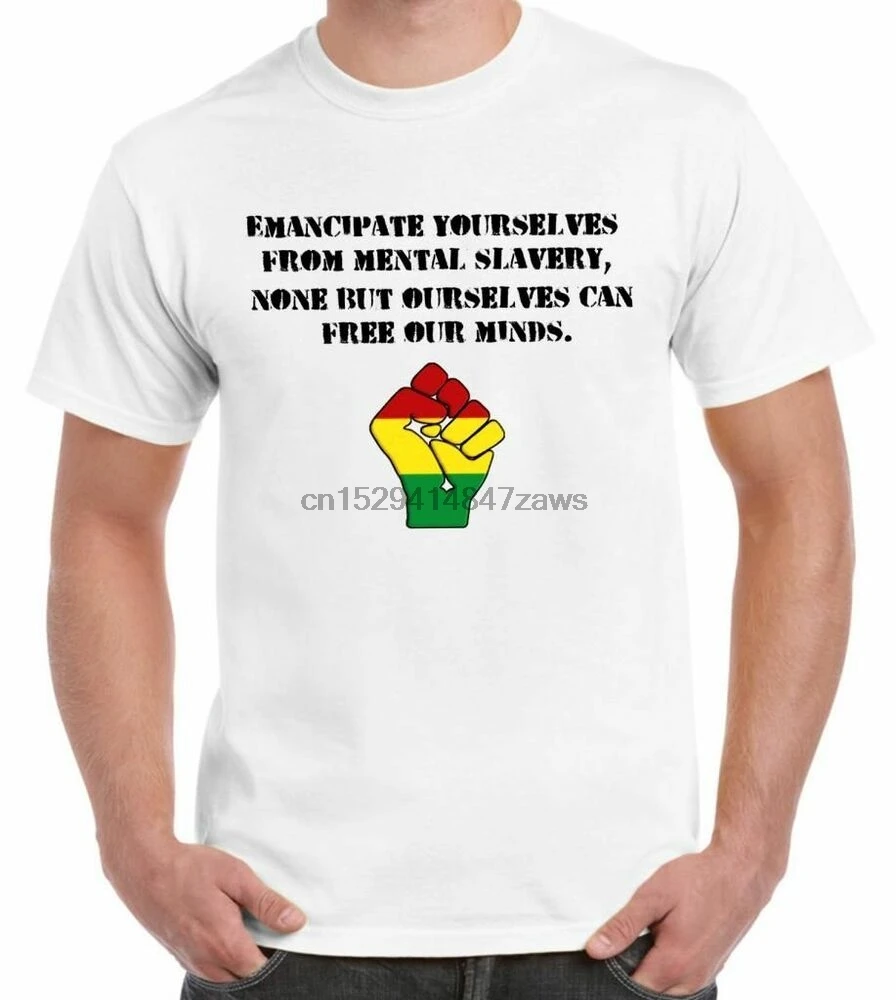 Мужская футболка с эмансификацией Регги Раста Боб Марли песня о выкуплении |