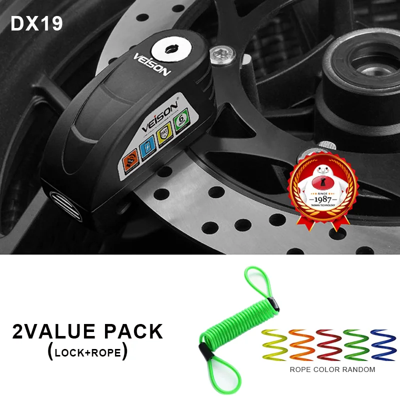 VEISON водонепроницаемый мотоциклетный замок с сигнализацией для скутера