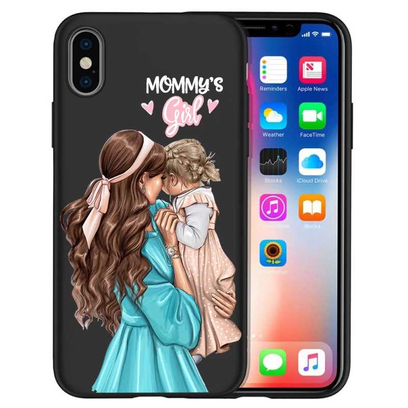 Модный чехол для телефона Super Mom baby girl для iPhone 11 Pro Max XS Max XR X 8 6S 7Plus 5s черный мягкий силиконовый чехол для телефона Etui - Цвет: 12
