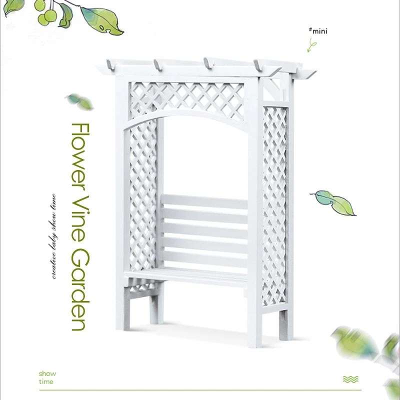 

1:12 Dollhouse Miniatures Model Wooden Garden Chair Outdoor Garden Stool Ornament Doll House Accessories