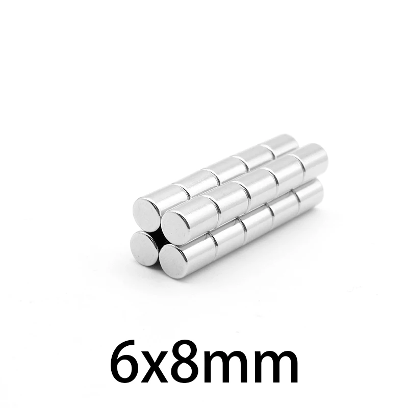 10-150 шт. мощные неодимовые магниты 6x8 мм
