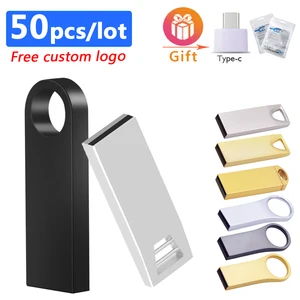 50pcs USB2.0 Creative Metal USB Stick High Speed 8g16g 32g64g Multiple Colour Flash Drive High Speed Stable Transmission Gift