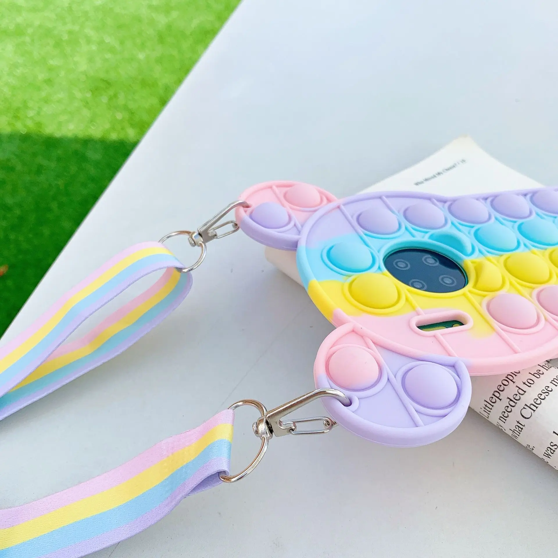 

Reliver Stress Phone Case For Huawei P40 P30 Mate 30 40 Lite Pro nova 7 6 5 8 Pop Fidget Toys Push It Bubble Cover + Rope