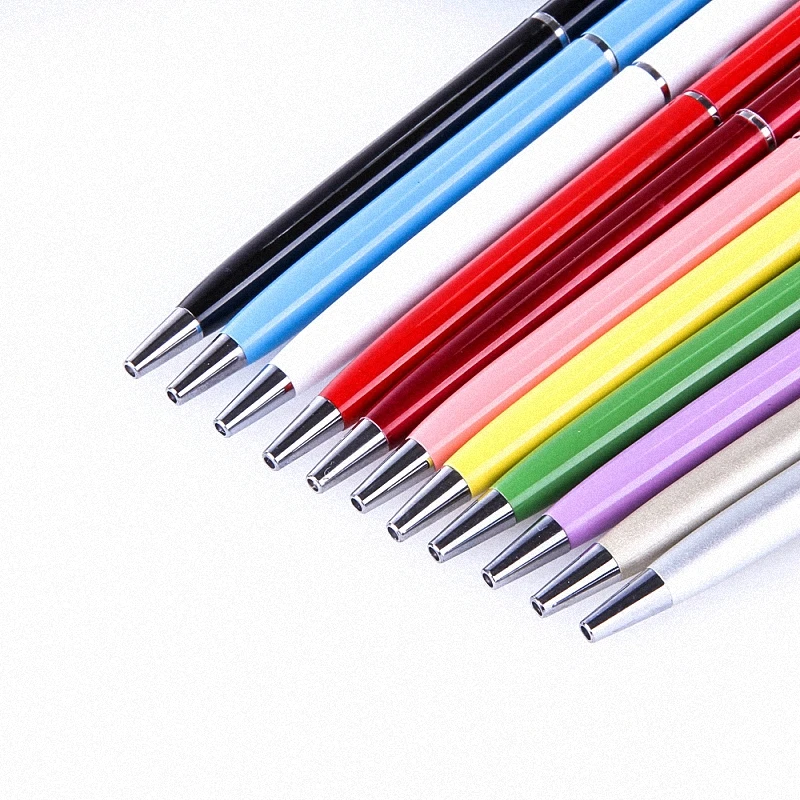 

10 pcs 2 In 1 Capacitive Pen Metal Coloful Touch Screen Pen Stylus Pens + Ballpoint Pen for Smart Phone Tablet