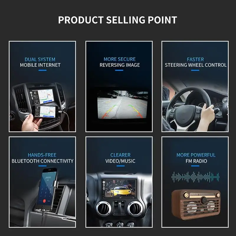 Автомагнитола X5 2 Din Bluetooth 7 "HD сенсорный экран обратное изображение 2din стерео