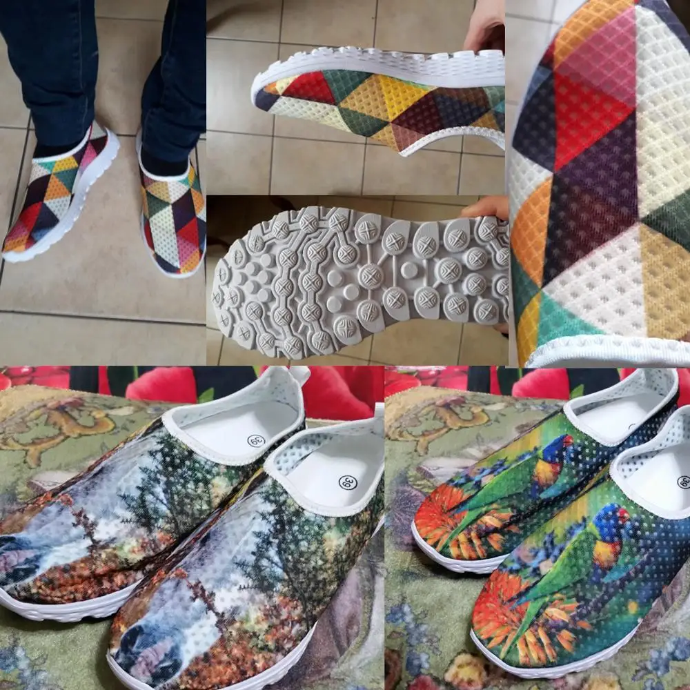 

WHEREISART Flats Shoes Women Casual Leopard Roman Mesh Loafers Casual Ladies Summer Slip-on Female Lazy Shoes Sapatilha Mujer