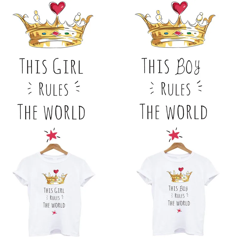 

This Girl Boy Crown Heat Stickers Stripes Iron On Transfers For Clothing Thermoadhesive Patch Fusible Free Shipping Products