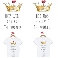 this girl boy crown heat stickers stripes iron on transfers for clothing thermoadhesive patch fusible free shipping products