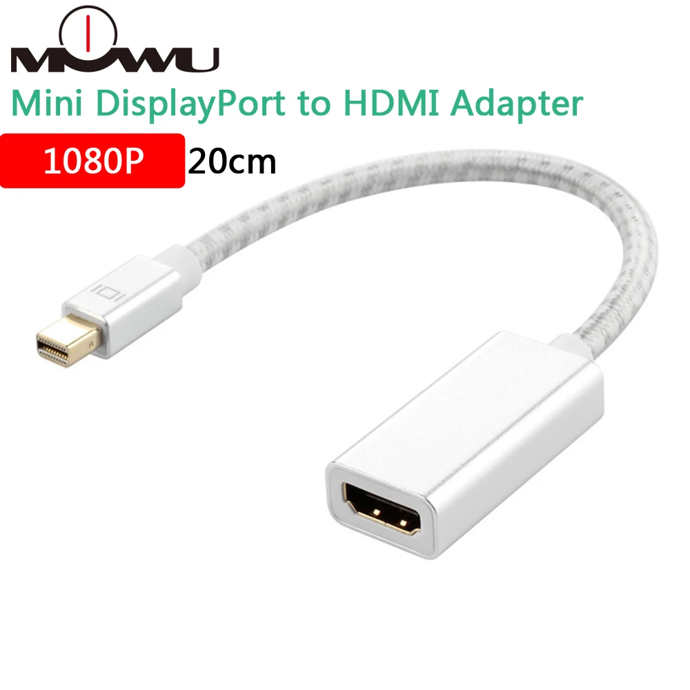 MOWU Mini DisplayPort в HDMI-совместимого адаптера 4K/60Гц конвертер Папа-мама кабель для Microsoft