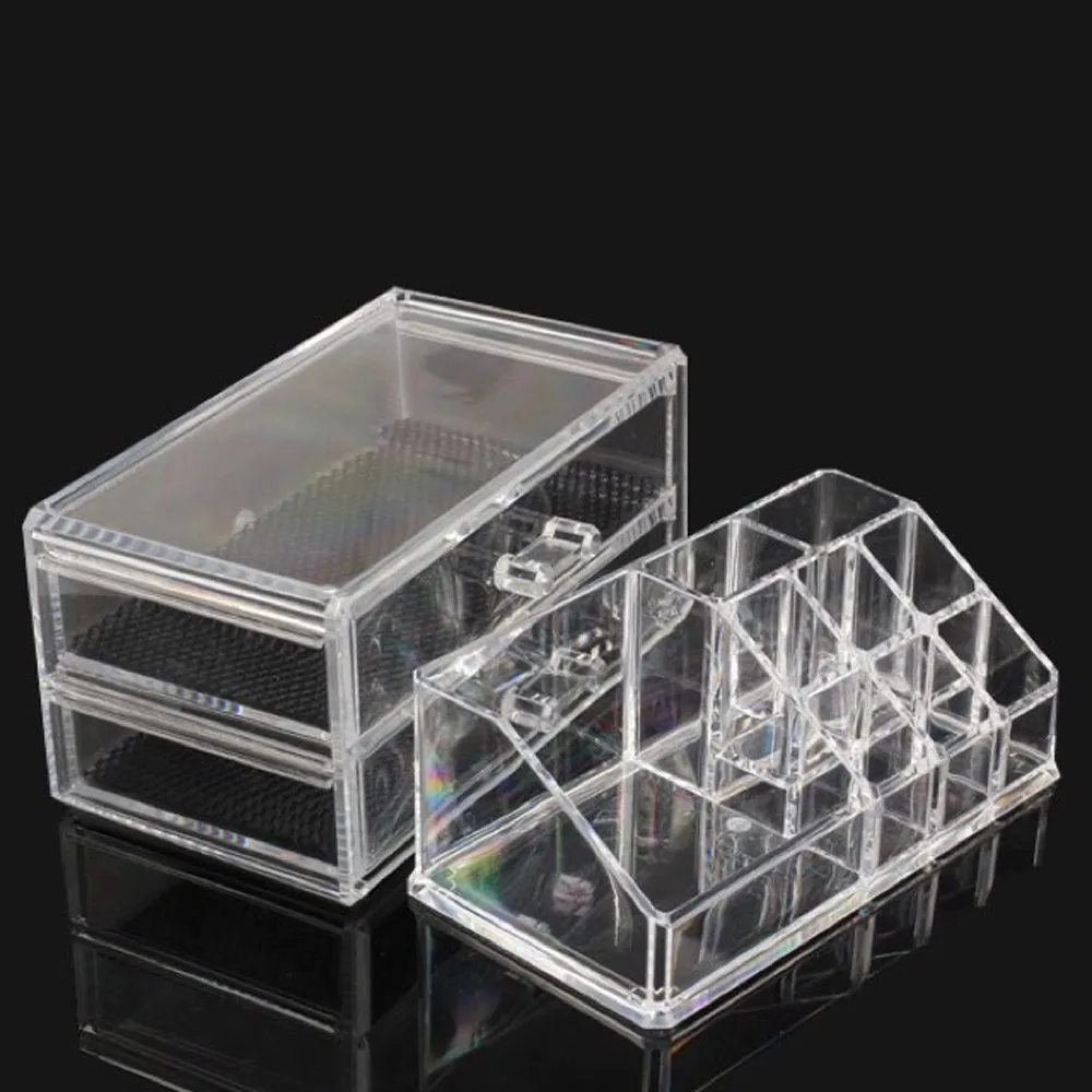

Clear Acrylic Cosmetic Makeup Organizer 2 Layer Storage Organizer