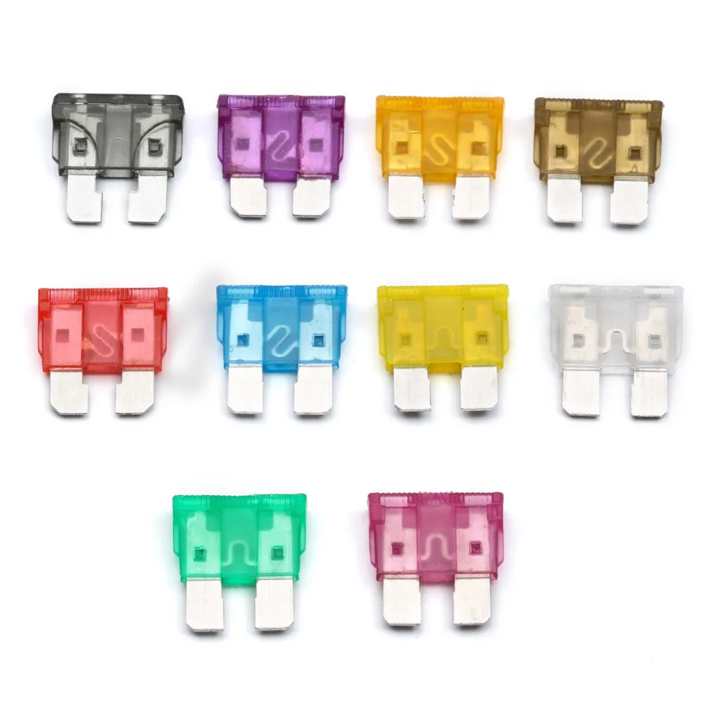 100Pcs Assorted Auto Car Low Profile Medium Blade Fuses With Test Pen Plug Glass Fuse Kit 2A/3A/5A/7.5A/10A/15A/20A/25A/30A/35A |