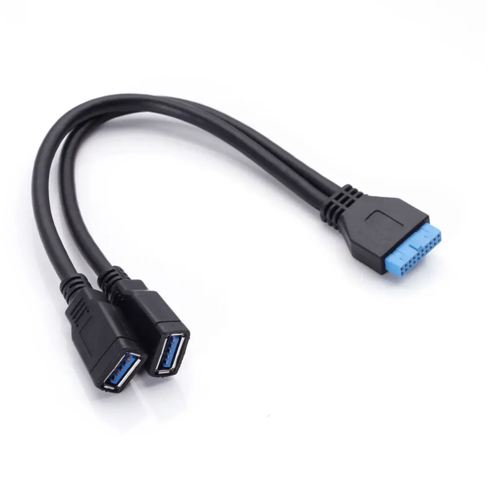 

10-дюймовый 2 порта USB 3.0 Type-A на 20-контактный разъем для материнской платы Y-образный Кабель-адаптер