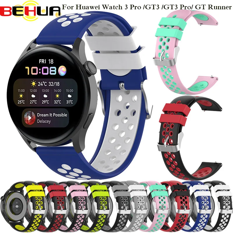 BEHUA спортивные часы ремешок для Huawei Часы GT 2 GT3 3 Pro активная Замена Smartwatch Браслет