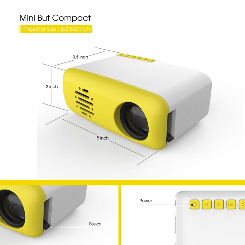 Мини ЖК-проектор HDMI высокой четкости домашний медиаплеер для личного театра вечерние Hi 888