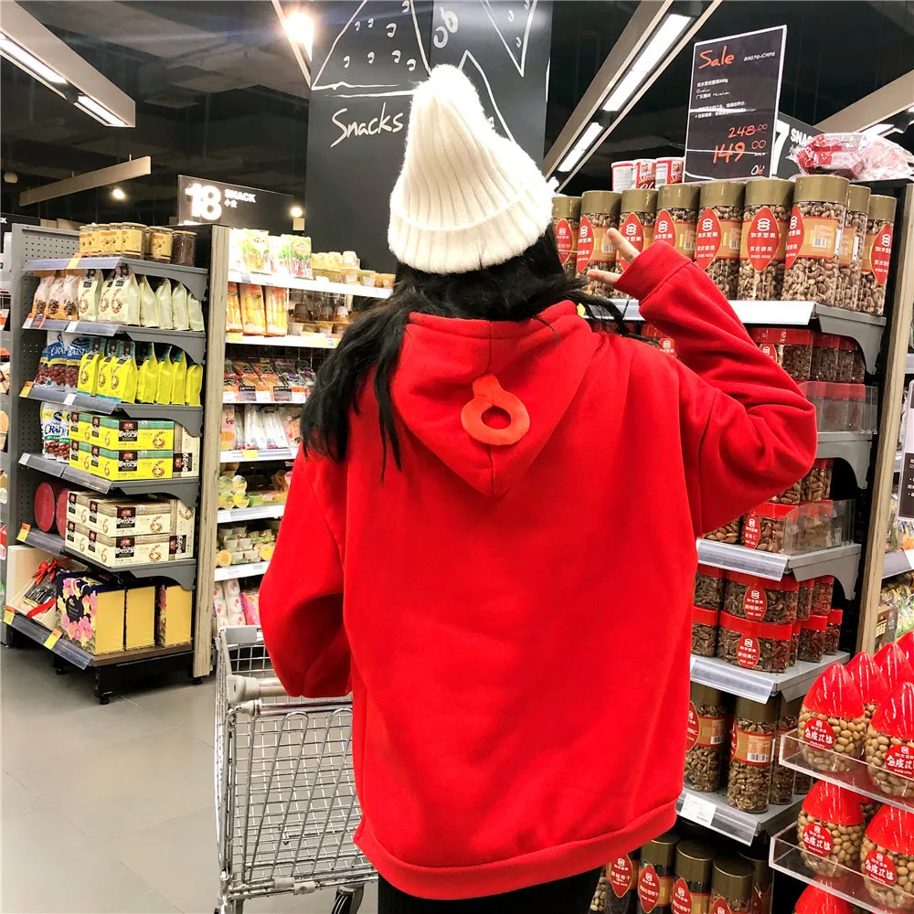 

Cute Oversized Avocado Printing Sweatshirts Kpop Kawaii Hoodies for Women Clothes Hooded Female Itself Winter Hoodie Full Sleeve