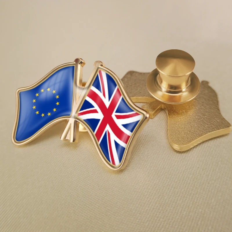 Европейский союз и Великобритания перекрестные двойные фотообои брошь |
