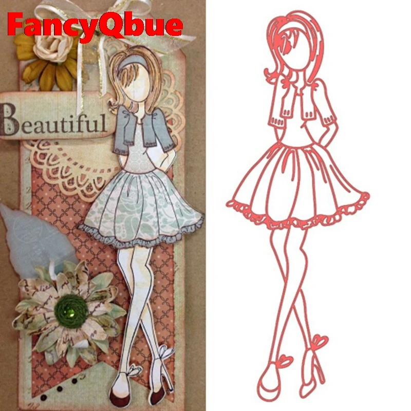 

1PC Lovely Girl Shape Metal Cutting Dies Stencil Embossing Scrapbooking Photo Album Decor Paper Card Making Crafts