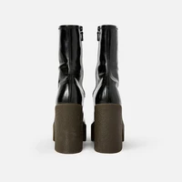 mumani woman%e2%80%98s ankle boots square heel zipper winter leather boots fashion shoes hot high heels boots bare platform modern boots