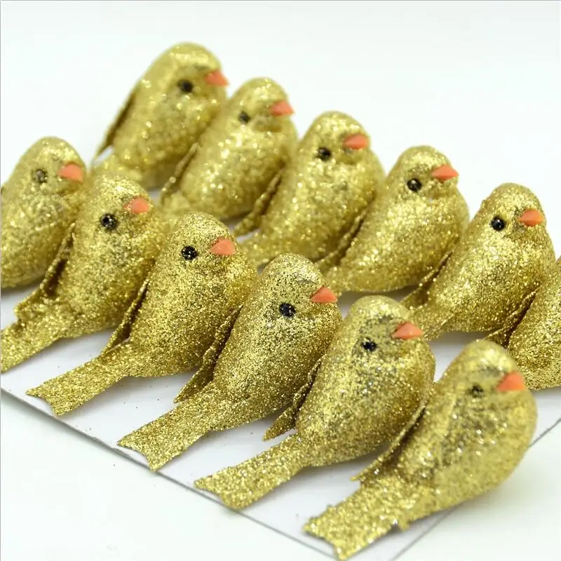 

12PCS/lot Cheap Mini Artificial Foam Birds For Home Wedding Party Decorative Handicraft DIY Gift Box Wall Craft