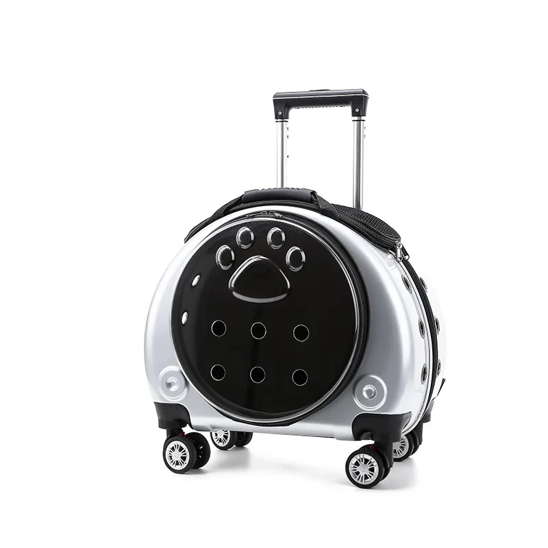 

Cat Bag Pet Out Bag Cat Cage Portable Bag Double Shoulder Dog Backpack Space Bag Pull Rod Large Capacity Backpack