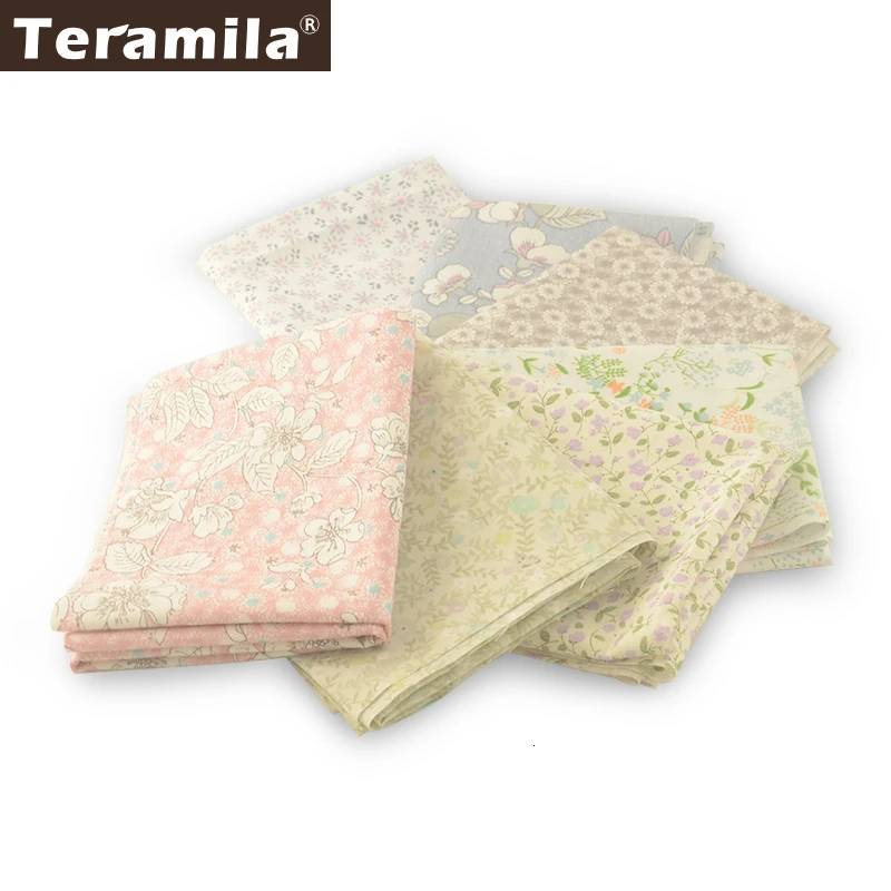 Teramila 40 см x 50 см 7 шт. цветочный дизайн хлопок саржевая Ткань DIY подушка для шитья лоскутное украшение для дома Tissu Tela