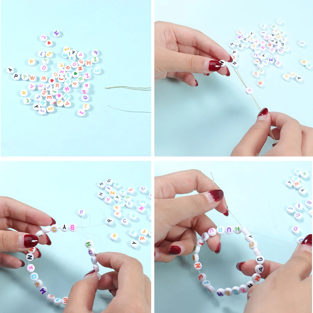 

Beadtales Acrylic Box Natural Beads English Letter Beads DIY Alphabet Letters Set Bracelet Necklace Jewelry Accessories Making