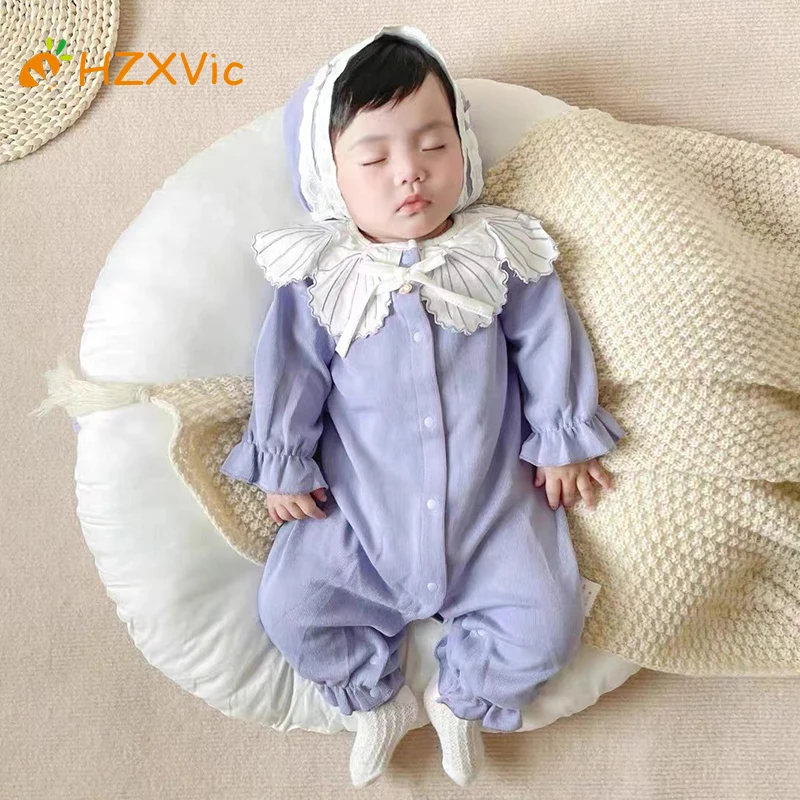 

HZXVIC Baby Girls Clothes Korean Newborn Girl Set Infant For Baby Spring Rompers Flower Long Sleeve Clothing Rompers Girl Outfit