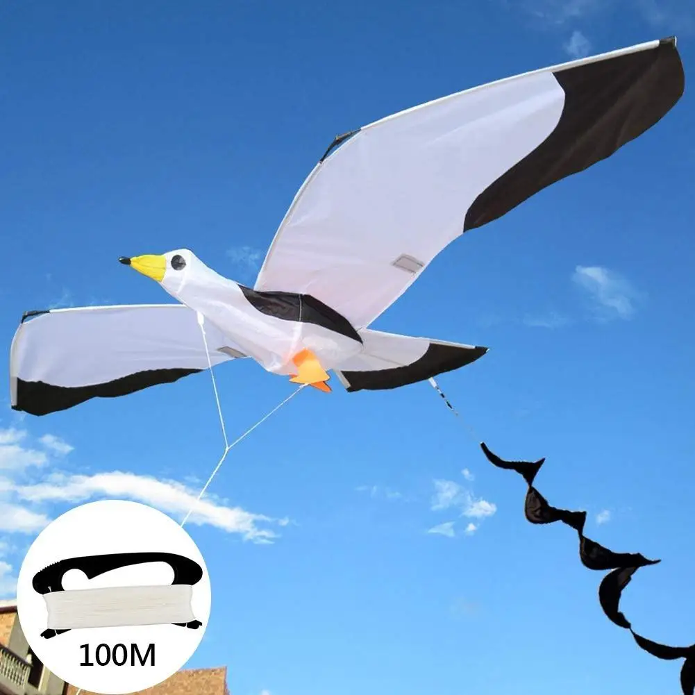 Kids Lifelike 3D Seagull Kite Flying Game Outdoor Sport Fun Toy with 100m Line Fun Sports Educational Gifts For Kids Adults