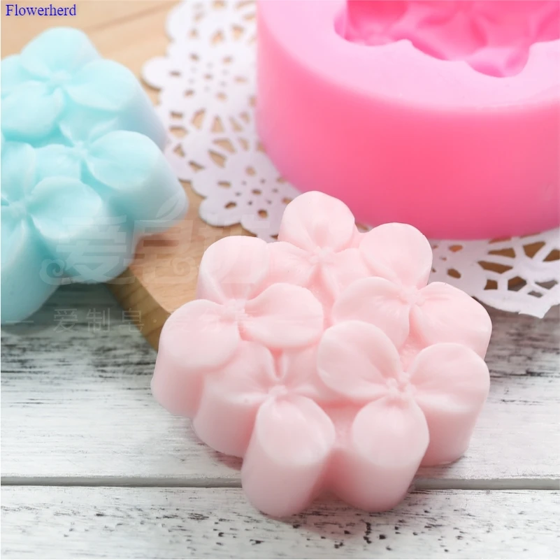 Силиконовая форма сделай сам для мыла с одним отверстием цветок вишни гортензии |