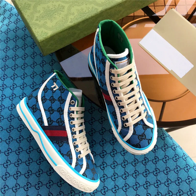 

Luxury Designer Shoes Upgrade Edition High Top Sporty Casual Shoes Restoration Element Canvas Embroidered Couple Shoe Size 35-44