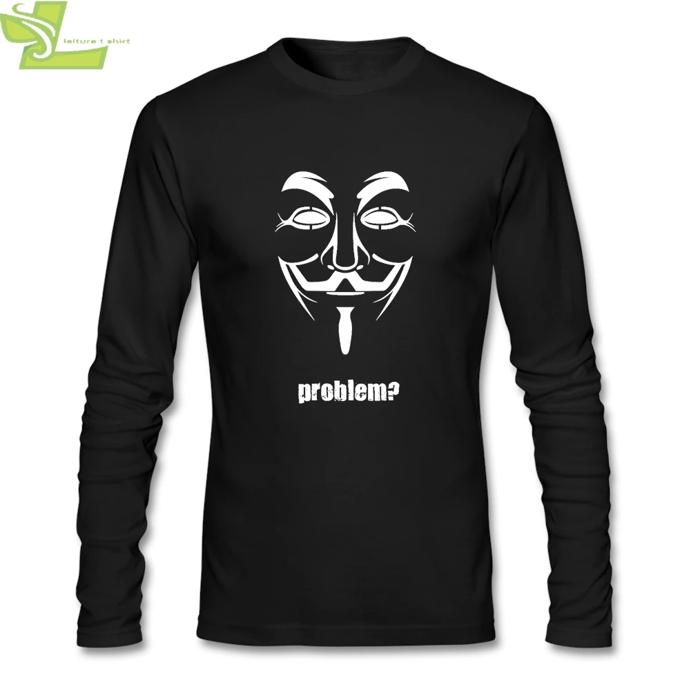 Основные Стиль футболка для Для мужчин анонимным Гай Фокс Маска символ V Vendettar с