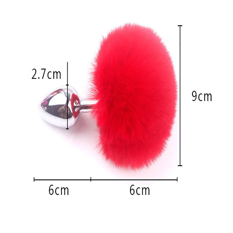 Многоцветная плюшевая Анальная пробка с хвостом кролика из нержавеющей стали