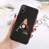 custom rose gold initials alphabet a z phone case cover for iphone 12 11 13pro max xs max x xr 8 7plus soft tpu silicone