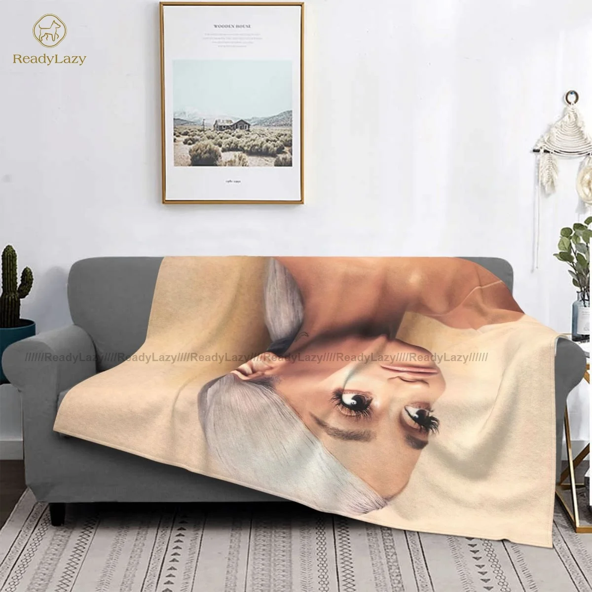 

Manta de lana suave para el verano, colcha de moda, edulcorante, Ana Grande