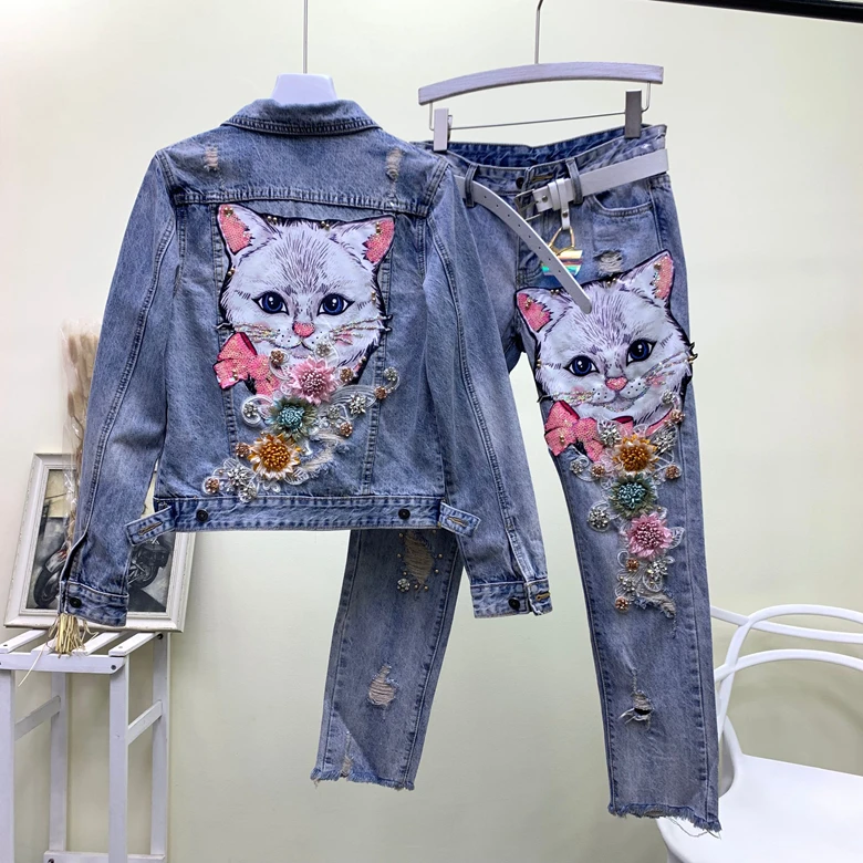 Новинка Весна 2020 европейские товары тонкая универсальная Модная Джинсовая