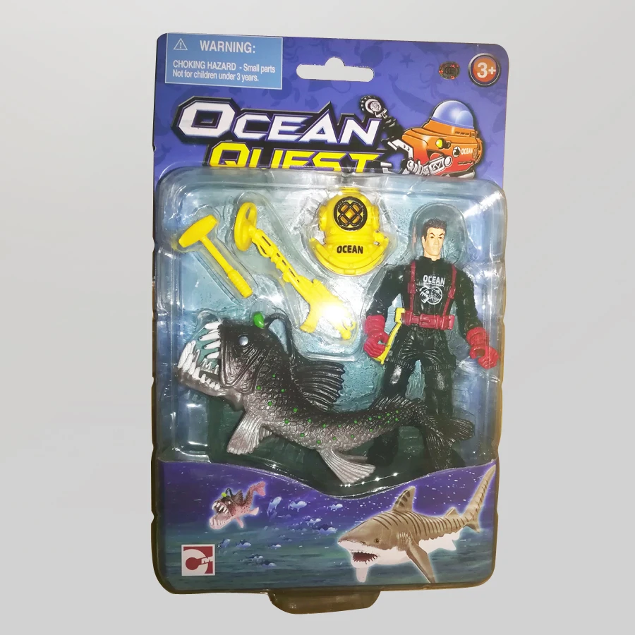 

1:18 Deep Sea Adventure Series 12CM Soldier Lantern Fish Piranha Set Movable Joints Action Figure Finished Product TOYS
