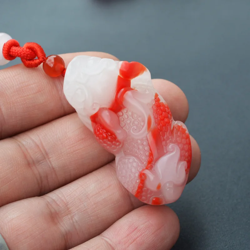 Натуральный зеленый Nephrite резной двойной Pi Xiu Храбрый кулон на удачу ожерелье