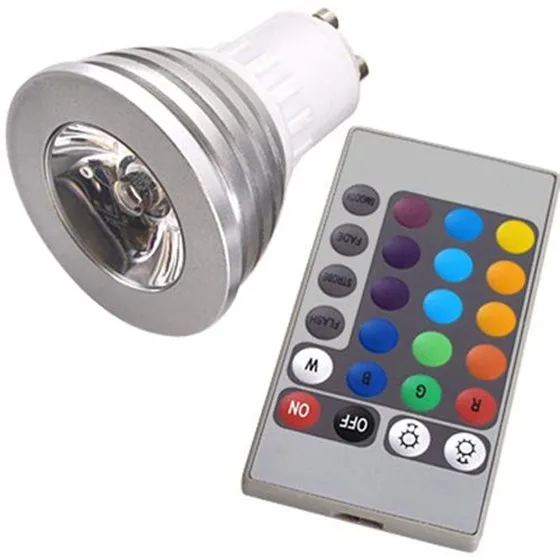 3 Вт GU10 16 смена Цветов RGB светодиодный светильник лампа с пультом дистанционного