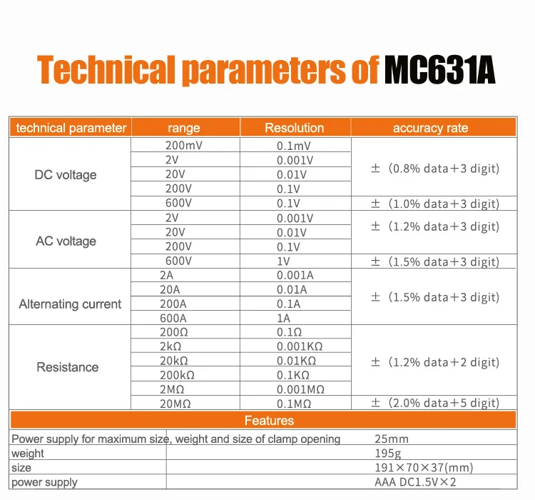 Цифровой измеритель зажим Mileseey Бесконтактный тестер напряжения и частоты 6000