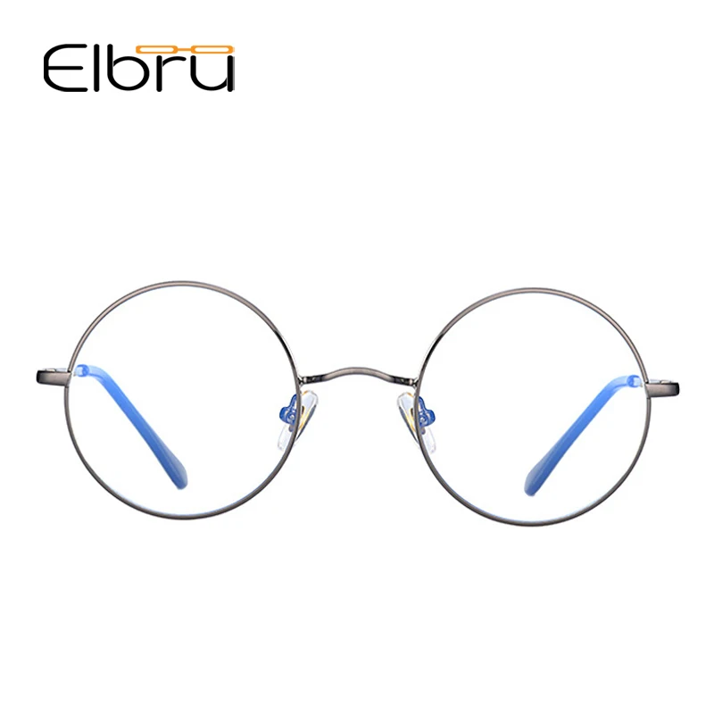 Elbru прозрачные линзы очки для женщин и мужчин анти Синие лучи металлическая