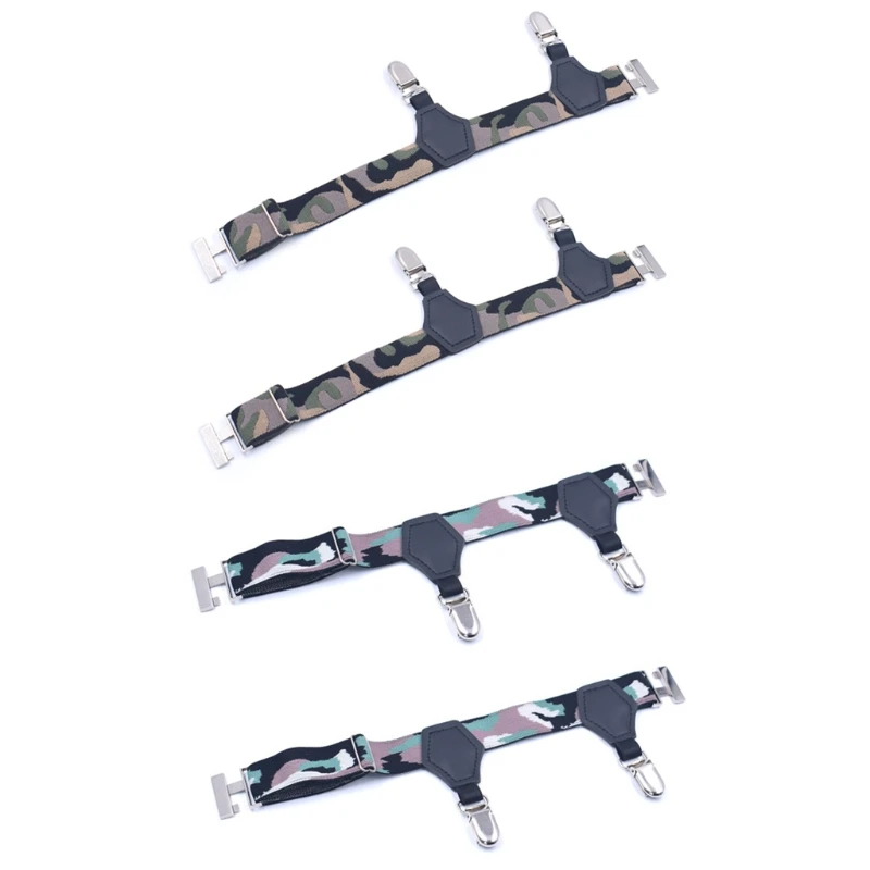 

Nylon Sock Suspenders Holder Camouflage Adjustable Garters Belt with Double Clip M5TE