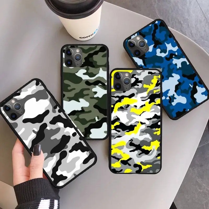 

Camouflage Pattern Camo military Phone Case for iPhone 11 12 pro XS MAX 8 7 6 6S Plus X 5S SE 2020 XR mini