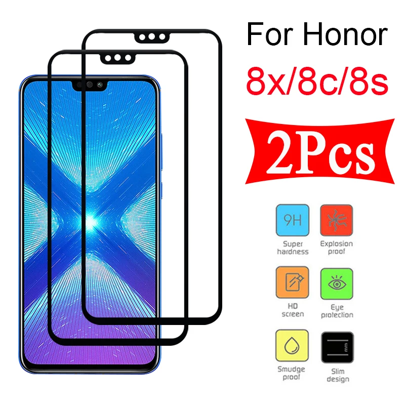 2 шт Защитное стекло для huawei Honor 8x 8c 8s Закаленное Защитная пленка huawey huawai 8 x c s