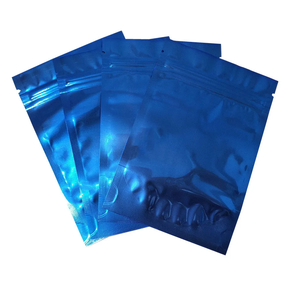 

100Pcs Glossy Aluminum Foil Zip Lock Stand Up Reclosable Heat Seal Food Ground Coffee Bean Candy Snack Storage Package Pouches