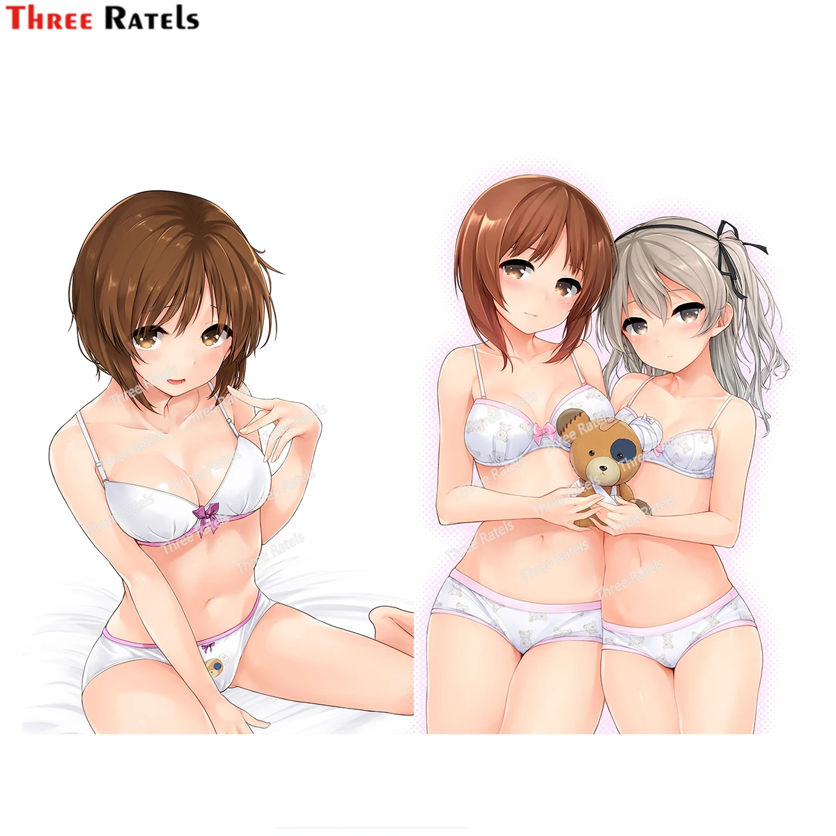 

Автомобильные водонепроницаемые виниловые наклейки Three Ratels H201 Nishizumi Miho Shimada Arisu и Boko Girls Und Panzer