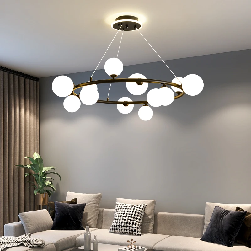 

nordic decor Led Chandelier 110v 220v G9 Glass lampshade Chandeliers Lamp for Livingroom Bedroom Diningroom modern chandelier