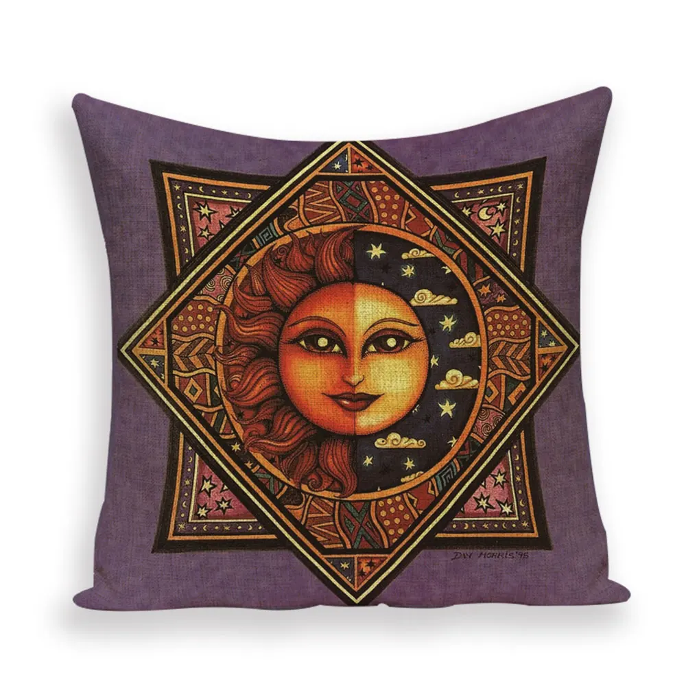 

Чехлы для подушек Picasso Plain Cushion Covers Sun Moon God, полиэстер, принт Солнца и Луны