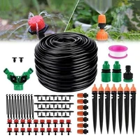 25m diy micro drip irrigation system plant self watering garden hose kits with hose with 20 adjustable dripper